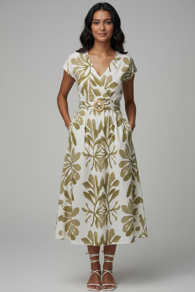 VESTIDO ESTAMAPADO FLORAL VERDE