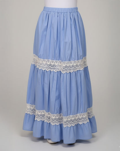 FALDA TOSCANA ENCAJE AZUL