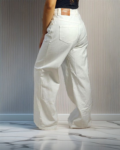 JEAN BLANCO DE BOTA RECTA