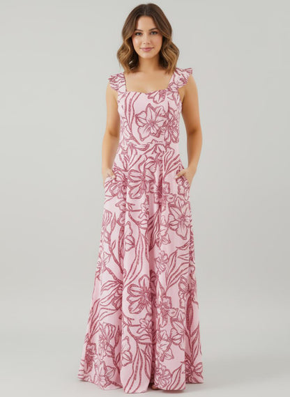 VESTIDO FLORAL CON VOLANTES